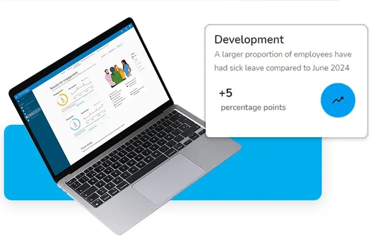 Computer der viser eNPS score i HR-platform